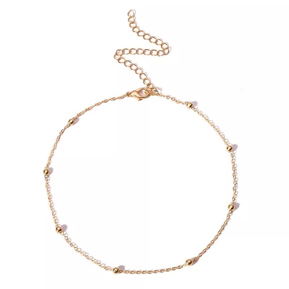 🎉 New Gold Plated Beaded Chain Choker adjustable Necklace - Picture 2 of 7